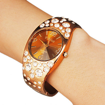 Круглый циферблат женские Diamante сплава группы кварцевые аналоговые часы браслет (разных цветов)