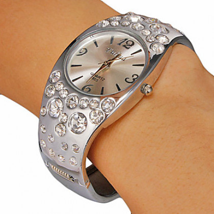 Круглый циферблат женские Diamante сплава группы кварцевые аналоговые часы браслет (разных цветов)