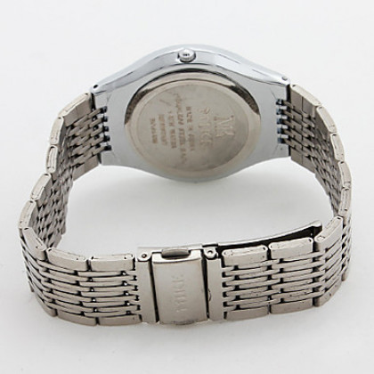 Кварцевые аналоговые пары простых удаленного Серебряный стальной ленты наручные часы