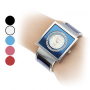 Кварцевые аналоговые женщин Квадратный корпус серебряного сплава группы браслет часов (разных цветов)