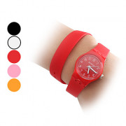 Кварцевые аналоговые женщин с длинными силиконовой лентой браслет часов (разных цветов)