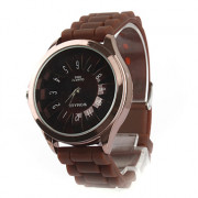 Кварцевые часы для мужчин и женщин с циферблатом &quot;Хризантема&quot; (коричневые)