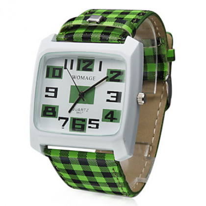 Кварцевые часы с полиуретановым ремешком (зеленые)
