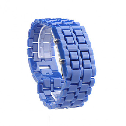 лава стиль синей светодиодной безликих наручные часы - синий