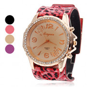 Leopard женский стиль PU Аналоговые кварцевые наручные часы (разных цветов)