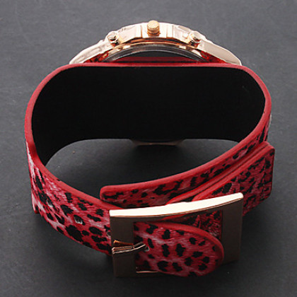 Leopard женский стиль PU Аналоговые кварцевые наручные часы (разных цветов)