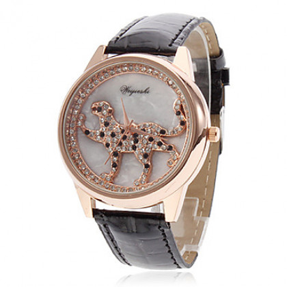 Leopard женский стиль PU кварцевые аналоговые наручные часы (разных цветов)