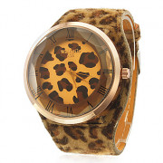 леопардовым принтом женщин PU Группа аналоговый кварцевые наручные часы