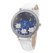 Лотос Женский стиль PU Аналоговые кварцевые наручные часы (белый)
