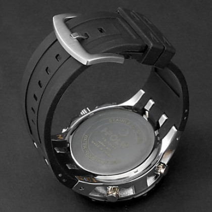 Многофункциональный Мужская аналого-цифрового Большой Сталь Циферблат Резиновая лента Кварцевые аналоговые наручные часы (разных цветов)