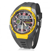 Многофункциональный Мужская аналого-цифрового набора Резиновая лента Кварцевые аналоговые наручные часы (разных цветов)