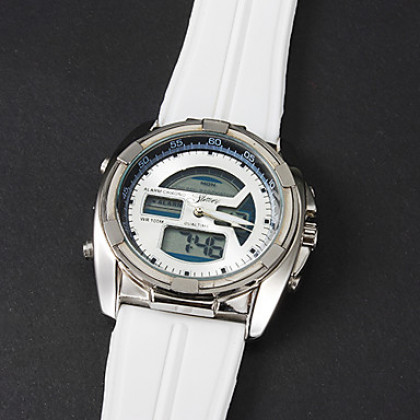 Многофункциональный Мужская аналого-цифрового набора силиконовой лентой кварцевые аналоговые ЖК-наручные часы (разных цветов)