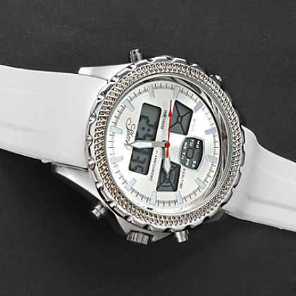 Многофункциональный Мужская аналого-цифрового набора силиконовой лентой Кварцевые наручные часы LCD (разных цветов)