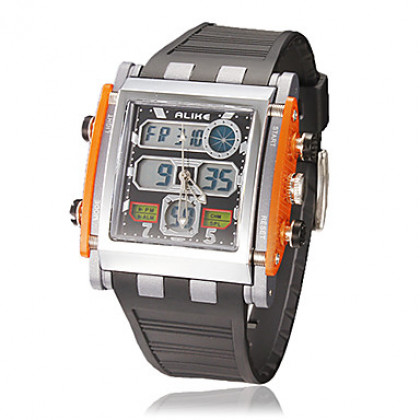 Многофункциональный Мужская аналого-цифрового площади набора Резиновая лента Кварцевые аналоговые наручные часы (разных цветов)