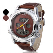 Многофункциональный Мужская аналого-цифрового сталь круглый циферблат PU группы наручные часы (разных цветов)