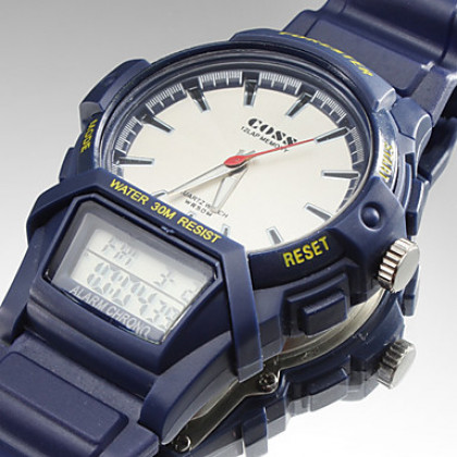 Многофункциональный мужской Стиль резиновые автоматические аналого-цифровые наручные часы (разных цветов)