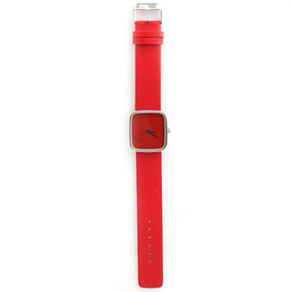 Модные кварцевые часы с красным ремешком