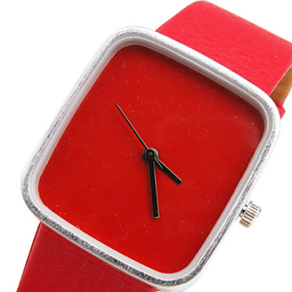 Модные кварцевые часы с красным ремешком