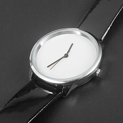 Модные кварцевые часы с полиуретановым ремешком (черные)