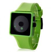 Модные кварцевые часы с силиконовым ремешком (зеленые)