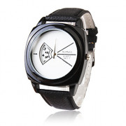 модные кварцевые наручные часы с черным Кожа PU группы