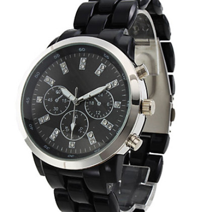 модные кварцевые наручные часы с черным пластиковым группы