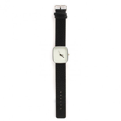 модные кварцевые наручные часы с черным пу группы