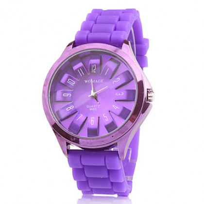 модные кварцевые наручные часы с фиолетовым группы силиконовой