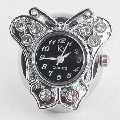 модные сплава женщин аналоговые часы кольцо с в форме бабочки случае (серебро)