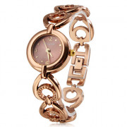 модный стиль женщины сплава аналоговые кварцевые часы браслет (бронза)