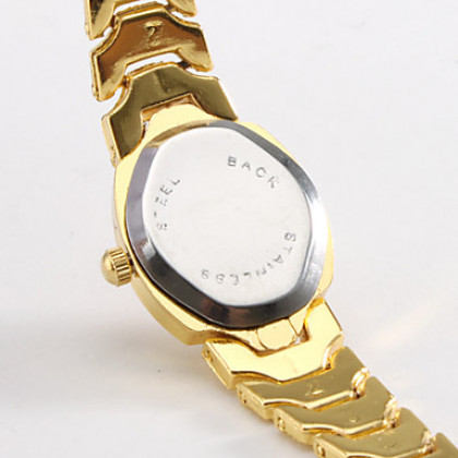 модный стиль женщины сплава аналоговые кварцевые часы браслет (золото)