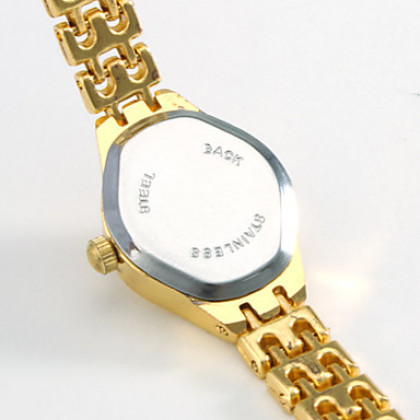 модный стиль женщины сплава аналоговые кварцевые часы браслет (золото)
