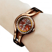 Модное женщины Тип аналогового Кварцевые часы металлический браслет (бронза)