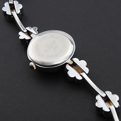 модной женской шт кварцевые часы браслет с группой сплава серебра