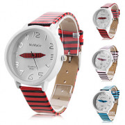 мужчин и женщин пу аналоговые кварцевые часы с wirst zebar полосой (разных цветов)