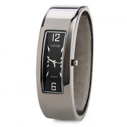 мужчин и женщин сплава аналоговые кварцевые часы браслет (черный)