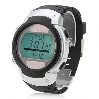 мужчины и женщины силиконовые цифровые автоматические наручные часы (черный)