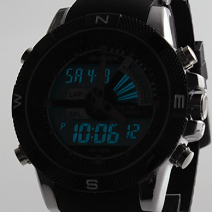 Мужская аналого-цифрового многофункционального черный корпус силиконовой лентой наручные часы (разных цветов)