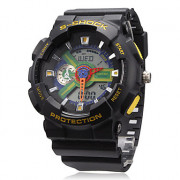 Мужская аналого-цифровой многофункциональный Rubber Band наручные часы (разных цветов)