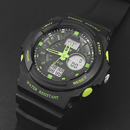 Мужская аналого-цифровой многофункциональный Rubber Band Спорт наручные часы (разных цветов)