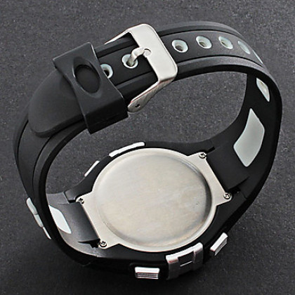 Мужская без бретелек Heart Rate Monitor Стиль Резиновые Цифровая автоматическая наручные часы с шагомер (черный)