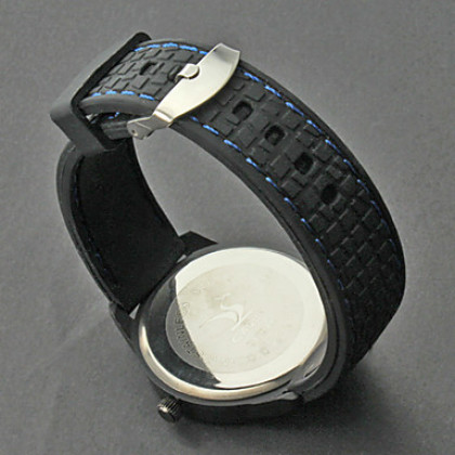 Мужская блок кирпич Стиль силиконовой лентой Кварцевые аналоговые наручные часы (разных цветов)