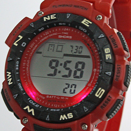 Мужская Большой ЖК-цифровой Многофункциональный Резиновая лента наручные часы (разных цветов)