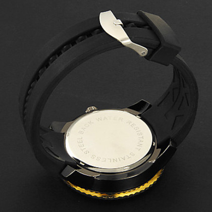 Мужская череп шаблон Большой круглый циферблат силиконовой лентой Кварцевые аналоговые наручные часы (разных цветов)