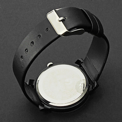 Мужская Черный чехол ПУ Аналоговые кварцевые наручные часы (черный)