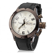 Мужская Черный стальной корпус силиконовой лентой Кварцевые аналоговые наручные часы (разных цветов)