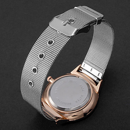 Мужская Diamante Круглый циферблат сетчатой ​​лентой Кварцевые аналоговые наручные часы (разных цветов)