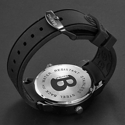 Мужская Dual Time зоны Черный стальной корпус силиконовой лентой Кварцевые аналоговые наручные часы (разных цветов)