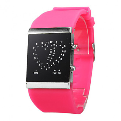 Мужская двойного сердца Pattern Силиконовый цифровой светодиодный наручные часы (разных цветов)