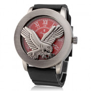 Мужская Eagle Pattern красный Dial флип стиль силиконовой лентой Кварцевый Повседневная наручные часы